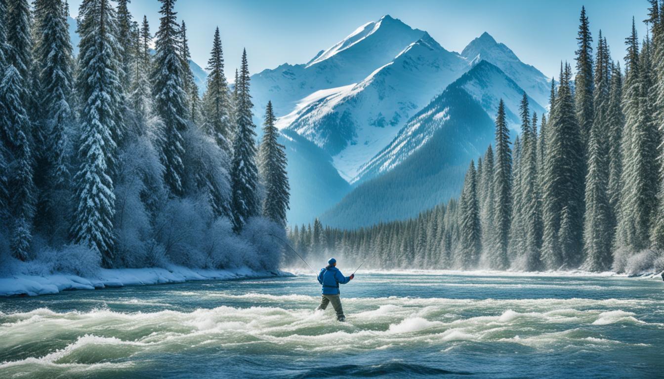 Salmon fly fishing in Alaska rivers