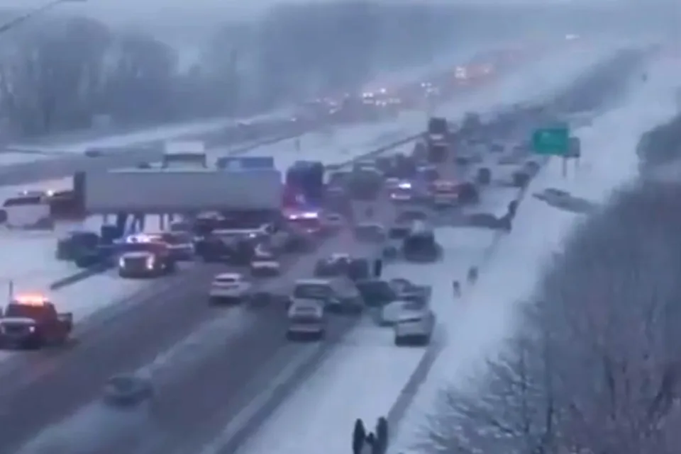 Huge 45-Vehicle Pileup in Indiana as Cars Slide on Ice in ‘Largest Wreck Firefighters Have Ever Seen’
