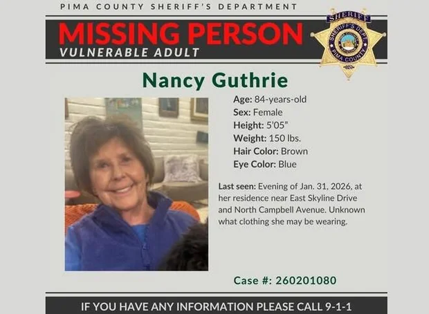 Savannah Guthrie’s Mother, Nancy Guthrie, Reported Missing in Arizona