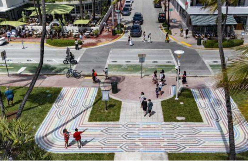 Miami Beach Unveils New Rainbow Pedestrian Area After State-Ordered Crosswalk Removal