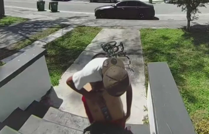 ‘Porch Pirate’ Caught on Camera Repeatedly Stealing Packages in Miami Neighborhood